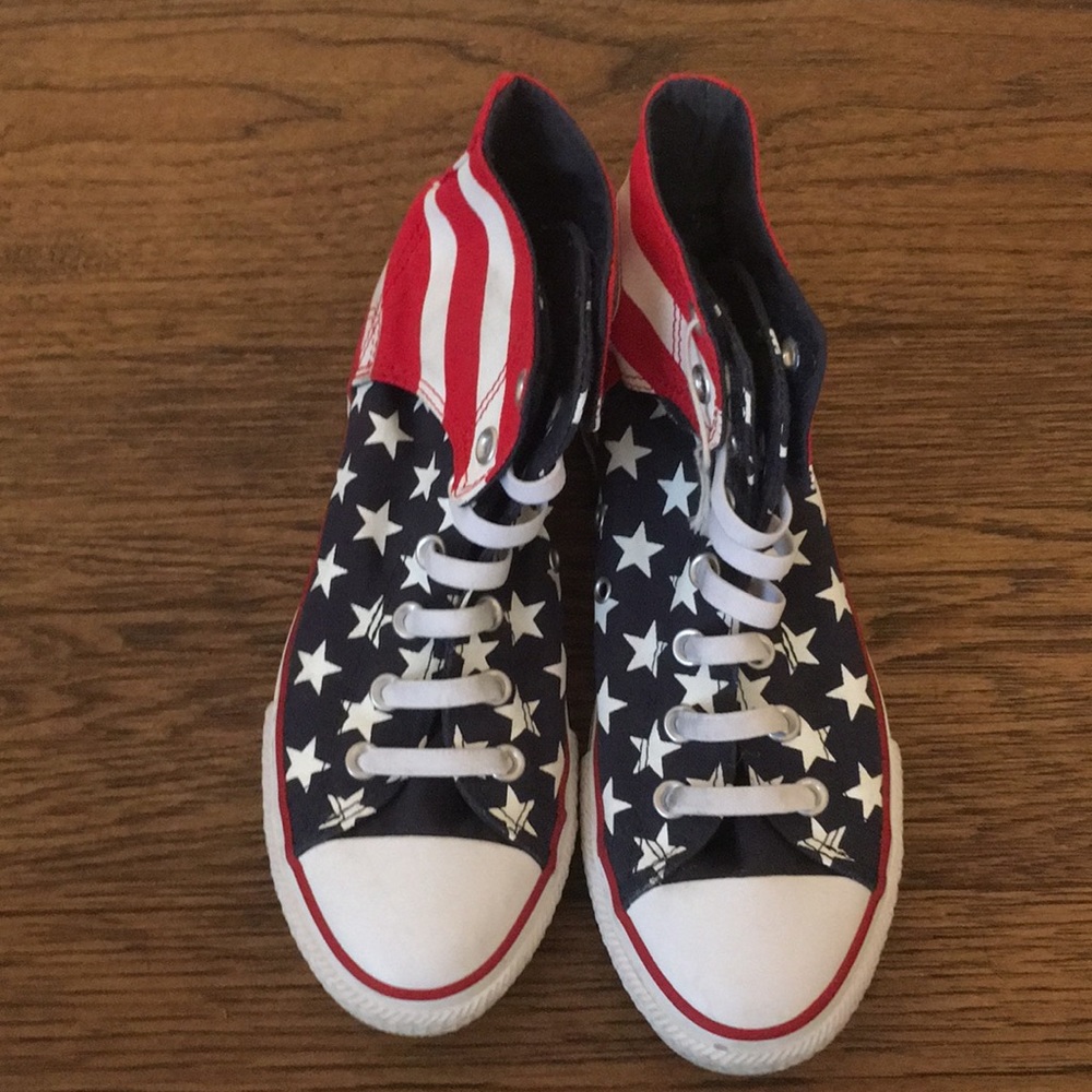 Red white and blue converse